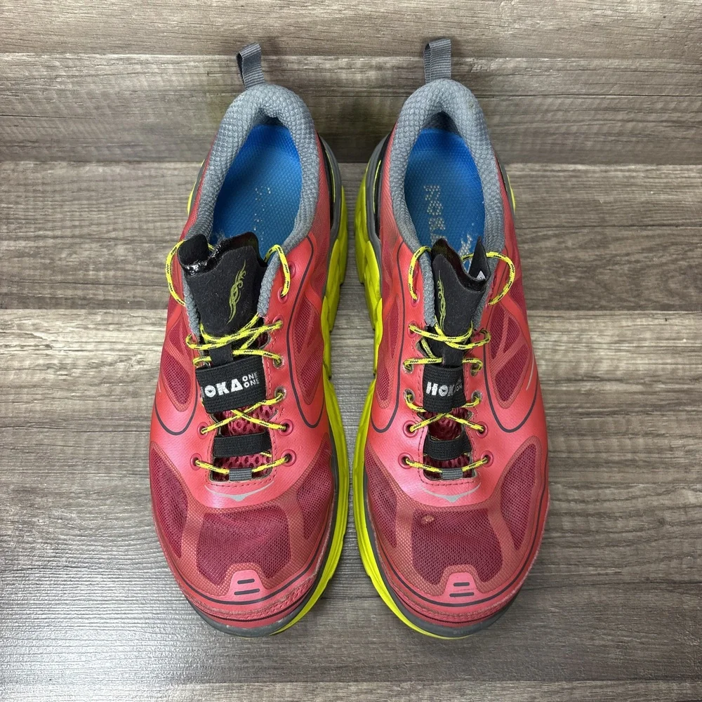 Hoka Conquest Red Yellow Womens US Size 8 EUR 40 Running Shoes